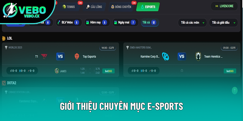 Giới thiệu chuyên mục phát live E-sports Giới thiệu chuyên mục phát live E-sports